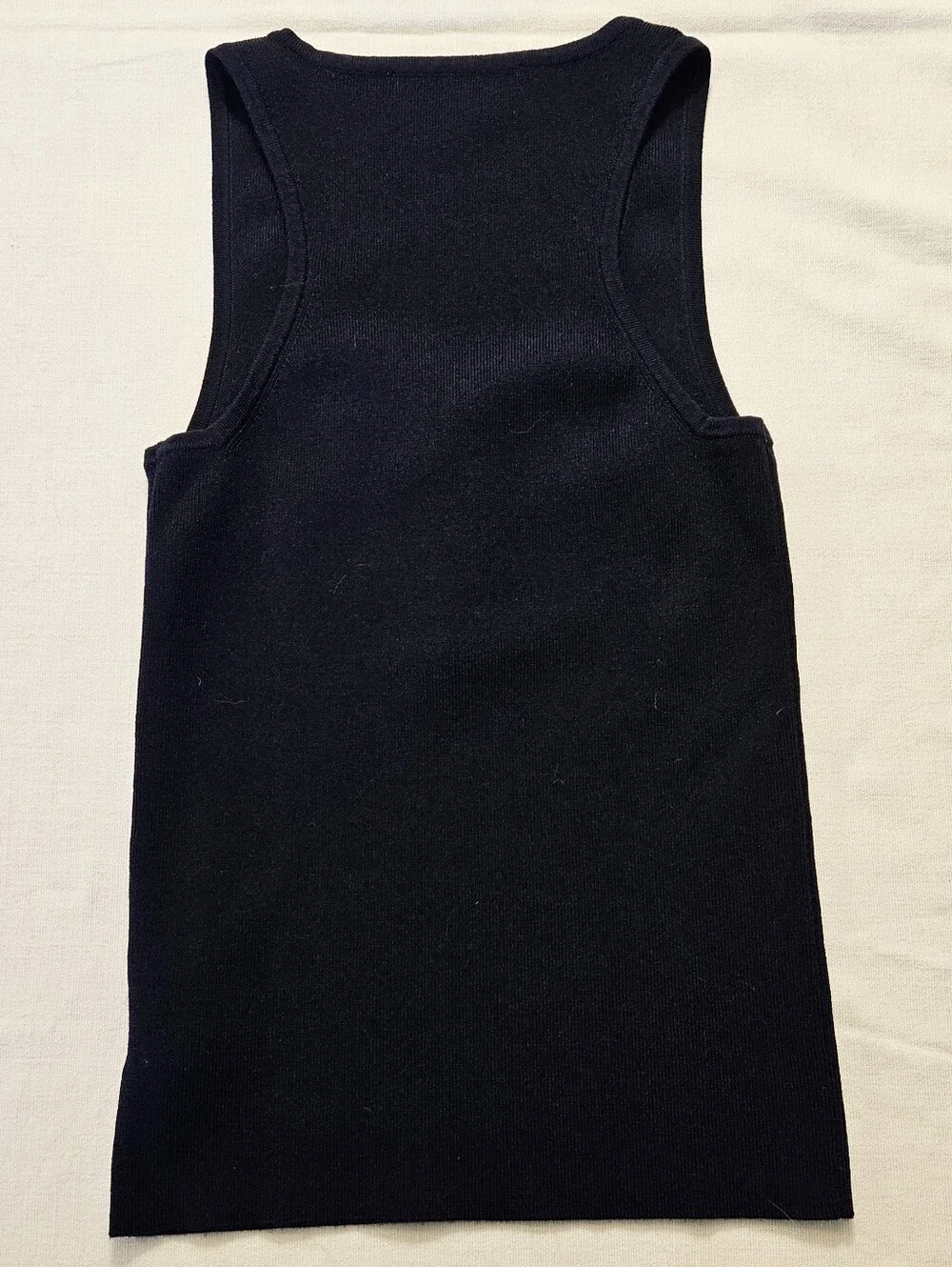 Navy Women's Sleeveless Knit Tank with Gold Buttons